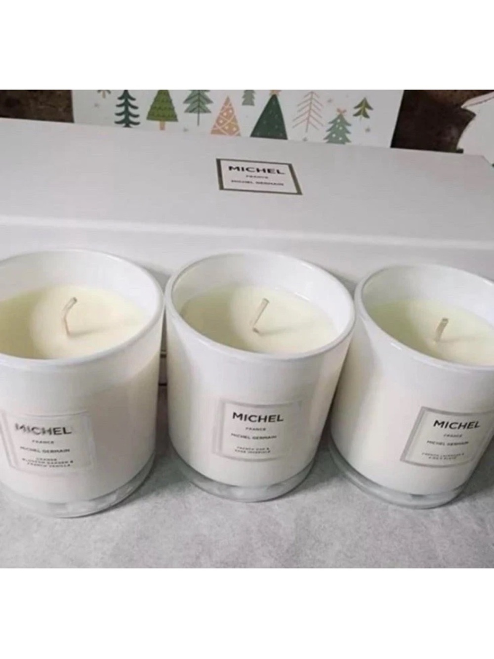 Macy's White Michel Scented Candle Trio